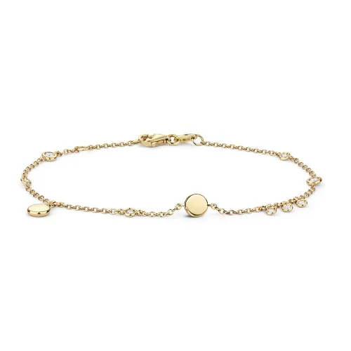 Elegant Yellow Gold Diamond Bracelet for Women 0.15ct